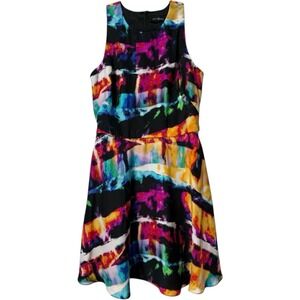 NWT Alice & Trixie Silk Watercolor Mini Dress Vibrant Abstract Sleeveless M